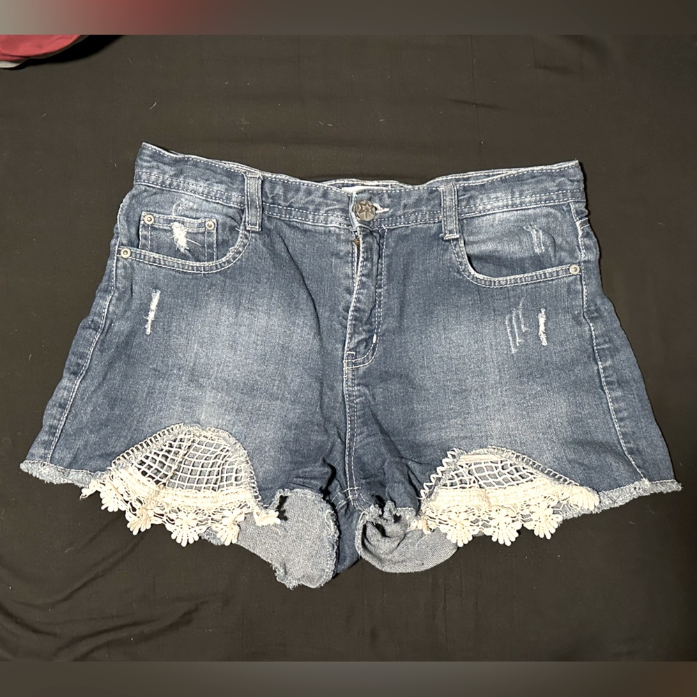 Rue21 Distressed Shorts w/ Lace